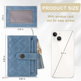 KITEVIUN Small RFID Wallet Women Ultra Thin Slim Womens Wallet Compact Bifold Pocket Ladies Wallets for Women With Zipper Coin Pocket