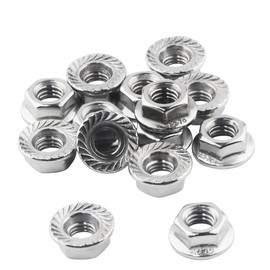 ONLISUM Serrated Flange Hex Nuts, 120 Pcs M6 304 Stainless Steel Hexagon Flange Nuts, Metric Hex Lock Nuts, DIN6923