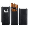 COOL KNIGHT Leather Cigar Case - Cedar Wood Lining Travel