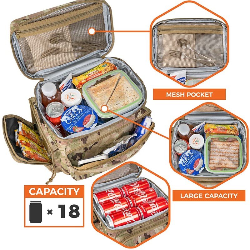 OPUX Tactical Lunch Box for Men, Camo Mens Insulated Lunch