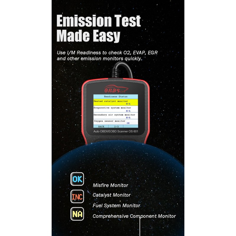 OBDScar OS601 OBD2 Scanner Diagnostic Tool Code Reader Engine Fault