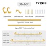 TVWOO Wrap Around Curtain Rods,Gold Curtain Rods 28 to 60