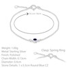 Tuscany Silver Women's Sterling Silver Adjustable Bracelet – Blue CZ