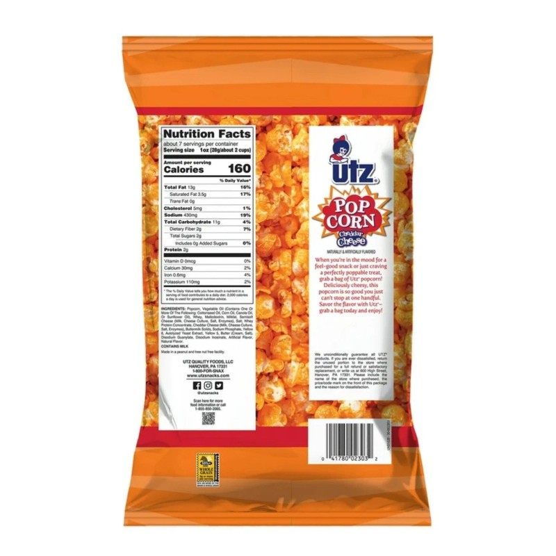 Utz ⚫️Brand New Exclusive UTZ Cheddar Cheese 9g Whole Grains