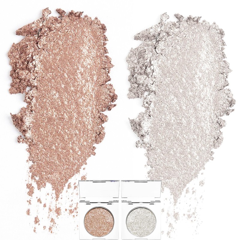 Glitter Eyeshadow Palette, Shimmer Silver Brown Eyeshadow Eye Glitter Makeup,