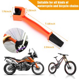 Ziciner Motorcycle Bicycle Chain Brush, Chain & Wheel Cleaning Tool, Crankset Chain & Gears Cleaner, Bicycle Chain Washer for Mountain Bike Motorcycle Chain (Orange, 1PCS)