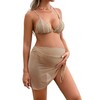 Verdusa Women's 3 Piece Maternity Bikini Sets Tie Backless Triangle