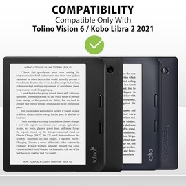 MyGadget Case for Tolino Vision 6 | Kobo Libra 2 [2021] with Wrist Strap & Auto Sleep | Wake Function - Flip Case in Black