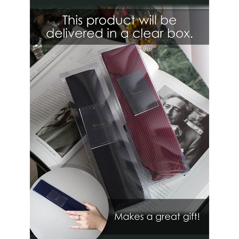 WANDM Men's Pointed Knit Tie Necktie Width 2.75 inches Washable