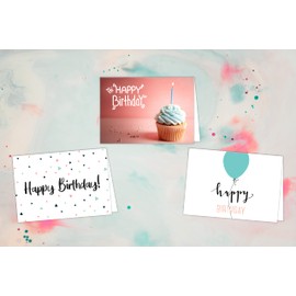 Friendly Fox Birthday Cards Folding Cards 6 Birthday Cards DIN A6 Folding Cards with Envelope, Happy Birthday Cards (S3)