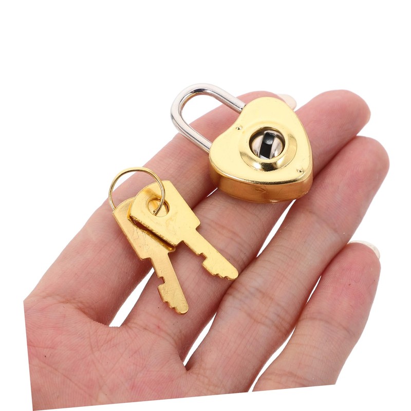 Gatuida 1set Mini Heart Shaped Padlock Cute Decorative Locks with
