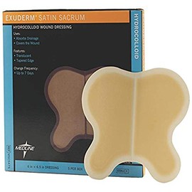 Medline MSC5475 Exuderm Satin Hydrocolloid, 6.4" x 6.5" (Pack of 5)
