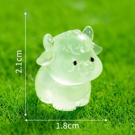 titihuirie 120 Pcs Luminous Mini Resin Yaks Miniature Yaks Figurines Resin Animals Colorful Tiny Cow for DIY Fairy Garden Miniature Moss Landscape
