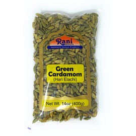 Rani Green Cardamom Pods Spice (Hari Elachi) 14oz (400g) ~ All Natural | Vegan | Gluten Friendly | NON-GMO | Product of India