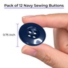 12 Pcs Navy Sewing Buttons 0.75 inch Uniform Buttons 30L