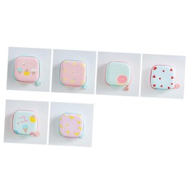 jojofuny Lovely Portable Mini Headphones Storage Case Cream Earphone Pouch for Travel Zipper Box for Earbuds USB Cables Keys and for Daily Use Go