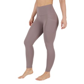 Yogalicious High Waist Ultra Soft Ankle Length Leggings with Pockets - Mocha - Medium