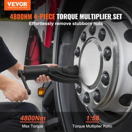 VEVOR VEVOR Torque Multiplier, Heavy Duty Torque Multiplier Wrench Set, 1 Inch Drive Lug Nut Wrench Torque Multiplier, 1:58 4800N.m Lug Nut Remover, with 4 Sockets and Storage Case for Truck Trailer RV