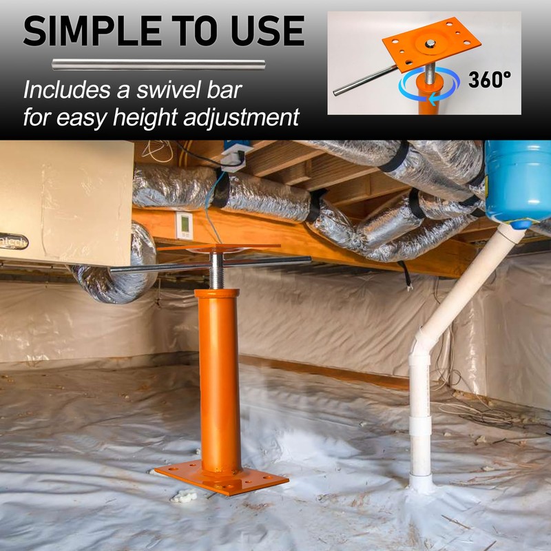 House Jacks for Leveling, 11"-17" Adjustable House Jack Post Basement