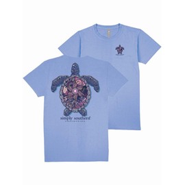 Simply Southern Turtle - Mandala - Youth T-Shirt (US, Alpha, Medium, Regular, Youth, Wave Blue)