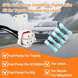 90980-11077 5Pin Fuel Pump Connector Pigtail Plug Wire Harness Fit for Toyota Hyundai Kia Lexus Mitsubishi Mazda Toyota 4Runner C-HR Camry Land Cruiser Tacoma, Replace 90980-11077