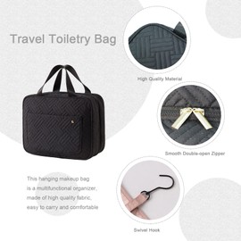 WersaYuu Travel Toiletry Bag for Women Men with Hanging Hook, Large Capacity Makeup Bag, Hanging Organizer Cosmetic Bag for Essentials Accessories