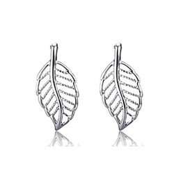 Kaguya Silver Earrings for Women - 925 Sterling Silver Small Tiny Leaf Stud Earrings, Hypoallergenic Minimalist Jewelry Gift for Women and Girls, Birthday Gift