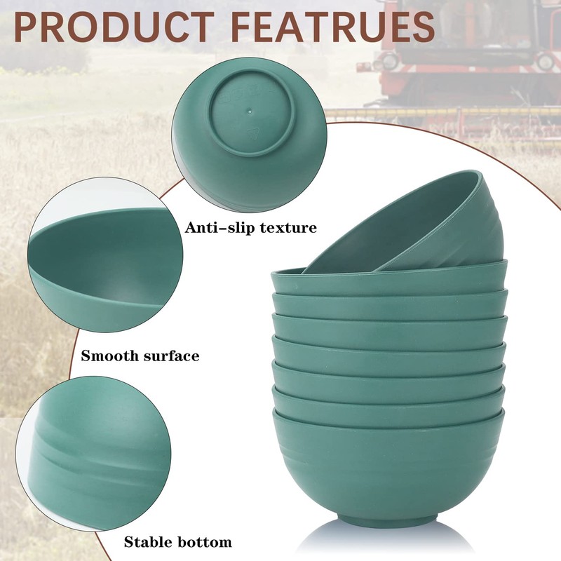 Homienly Cereal Bowl Set, Wheat Straw Fiber Unbreakable Lightweight Bowls