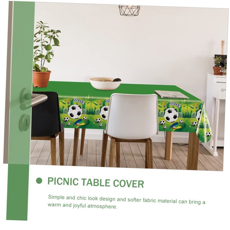 ABOOFAN 2pcs Soccer Themed Table Cover Pe Tablecloth for Parties