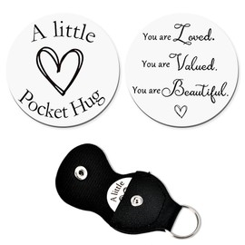 Pocket Tokens Inspirational Gifts for Granddaughter Daughter Birthday Gift for Sister Niece Mom Encouragement Gifts for Women Teen Girls You Are Loved Keychain Engraved Double Sided