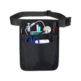 TRkin Medical Nurse Waist Pouch One Shoulder Waist Pouch Nurse Bag for Work Nursing Care Medical 2-Way Specifications Lightweight Unisex (Black), Black
