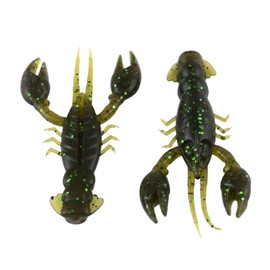 5cm Natural Lifelike Yabby, Soft Crayfish Fishing Lures with Realistic Swimming Action, Crawfish for Freshwater or Saltwater Artificial Bait – Pack of 12 (Olive/Green)