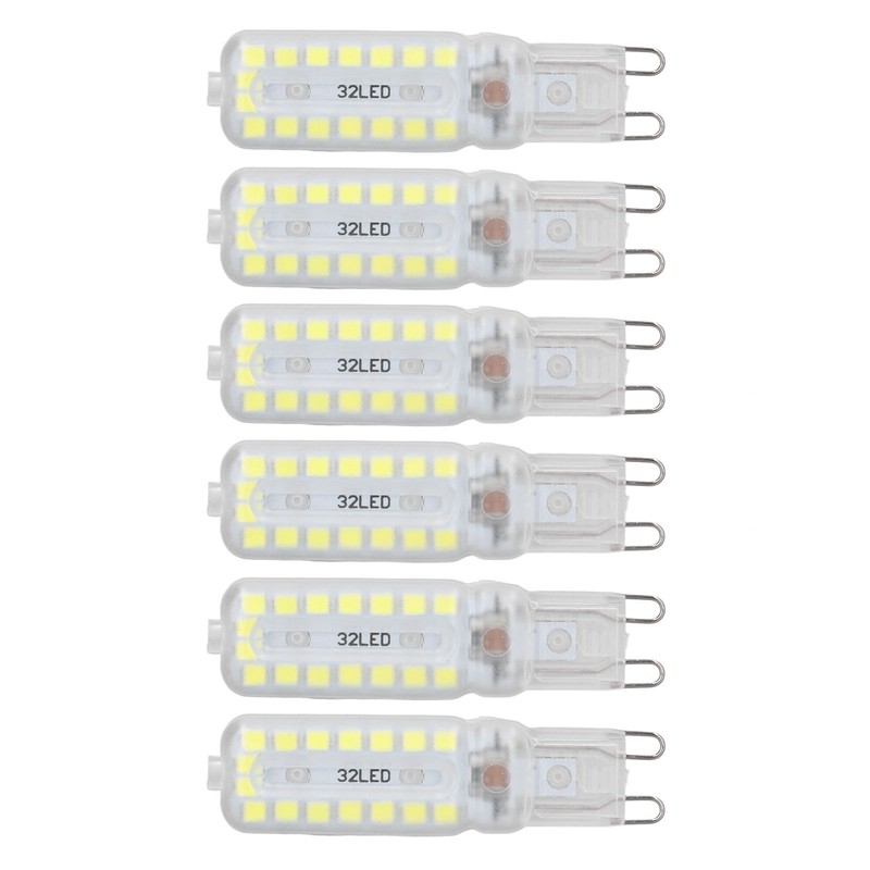 6pcs G9 LED Bulbs 7W Dimmable 360° Illumination Replacement Light