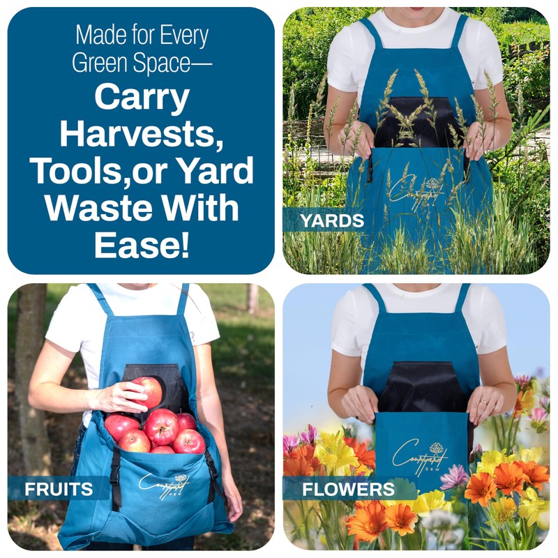 Courtyard Dew Gardening Apron with Pockets For Women & Men,