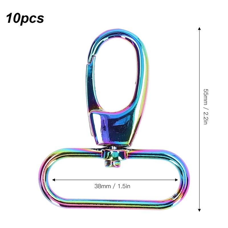 10Pcs Keychain Clasp 38mm Firm Rust Proof Bright Luster Simple