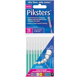 Piksters Interdental Brushes Pack of 10 Green 0.80 mm Value Pack (3 x 10 Pieces)