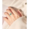 YL Stackable Ring Sterling Silver Created Emerald Eternity Bands for