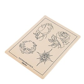 Large A4 Size Flower and Sun Tattoo Practice Skin (Pack of 5)