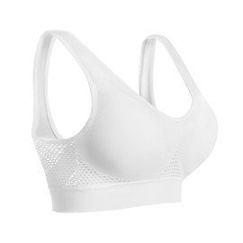 axbeeax Women's Sports Bras with Removable Pads and Breathable Mesh Design High Impact Support Bra Seamless Bra for Women Large Breasts White