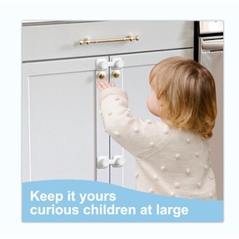 4 x Child Lock for Cupboard and Drawers No Drilling for Children & Pets, Fridge Child Lock for Washing Machine, Cupboards, Wardrobes, Toilets, Wine Coolers, Windows