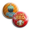 Creanoso Funny Barbecue Sayings Button Pins (1-Set X 10 Buttons)