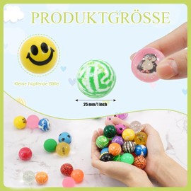 EOGRFW Pack of 50 Bouncy Balls for Children, 25 mm Bouncy Balls, Colourful Bouncy Balls, Jumping Balls for Children's Birthday Party Favours, Rewards in the Classroom