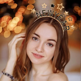 SALGIA New Year Headband, New Year's Eve 2025, Glitter New Year Headband, Happy New Year Headband, New Year Headpiece, for Christmas Party, New Year's Eve Party, New Year Decoration Children Adults