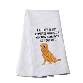 PWHAOO Golden Retriever Kitchen Towel Golden Retriever Owner Kitchen Decor Golden Retriever Lover Gift (Without A Golden Retriever T)