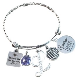 Birthday gifts for her, birthstone jewelry, aquamarine, 60th birthday, 50th birthday, 40th birthday, birth date YEAR, Vintage Best FRIEND Gift