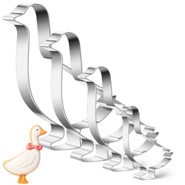 Havawish 4 Pcs Cookie Cutter Set 2 in to 5 in Cookie Cutter Stainless Steel for Baking Fondant Fruit Bread Birthday Party Decorations (Goose)