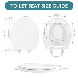 Round Toilet Seat with Built-In Toddler Training Seat