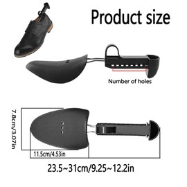 Bssowe 4 Pairs of Adjustable Shoe Stretcher for Women/Men, Shoe Stretcher with Metal, Shoe Stretcher, Plastic Shoe Tree for Adjustable Length for All Types of Shoes (Black, Women), black, l