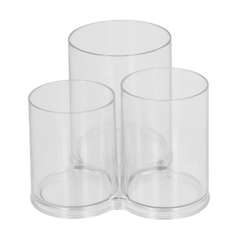 Clear Round Plastic Makeup Container Transparent Cylinder Makeup Brush Holder
