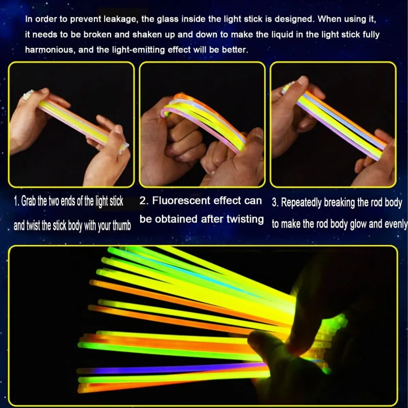 400 Pulseras Neon Fosforescente Glow Stick Fiestas Eventos